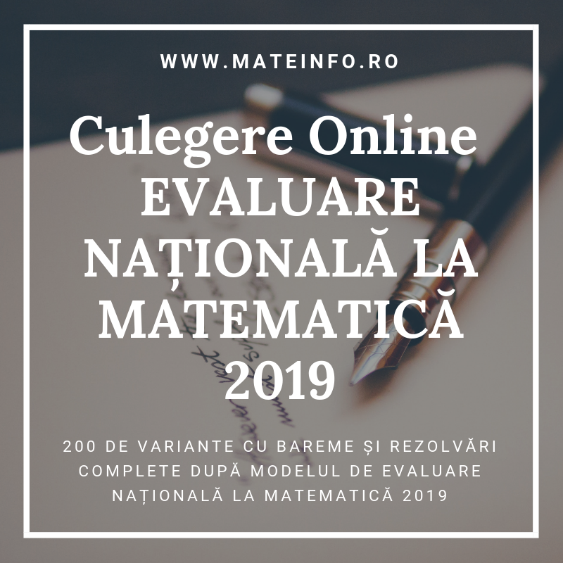 Culegere Online de Evaluare Nationala la Matematica