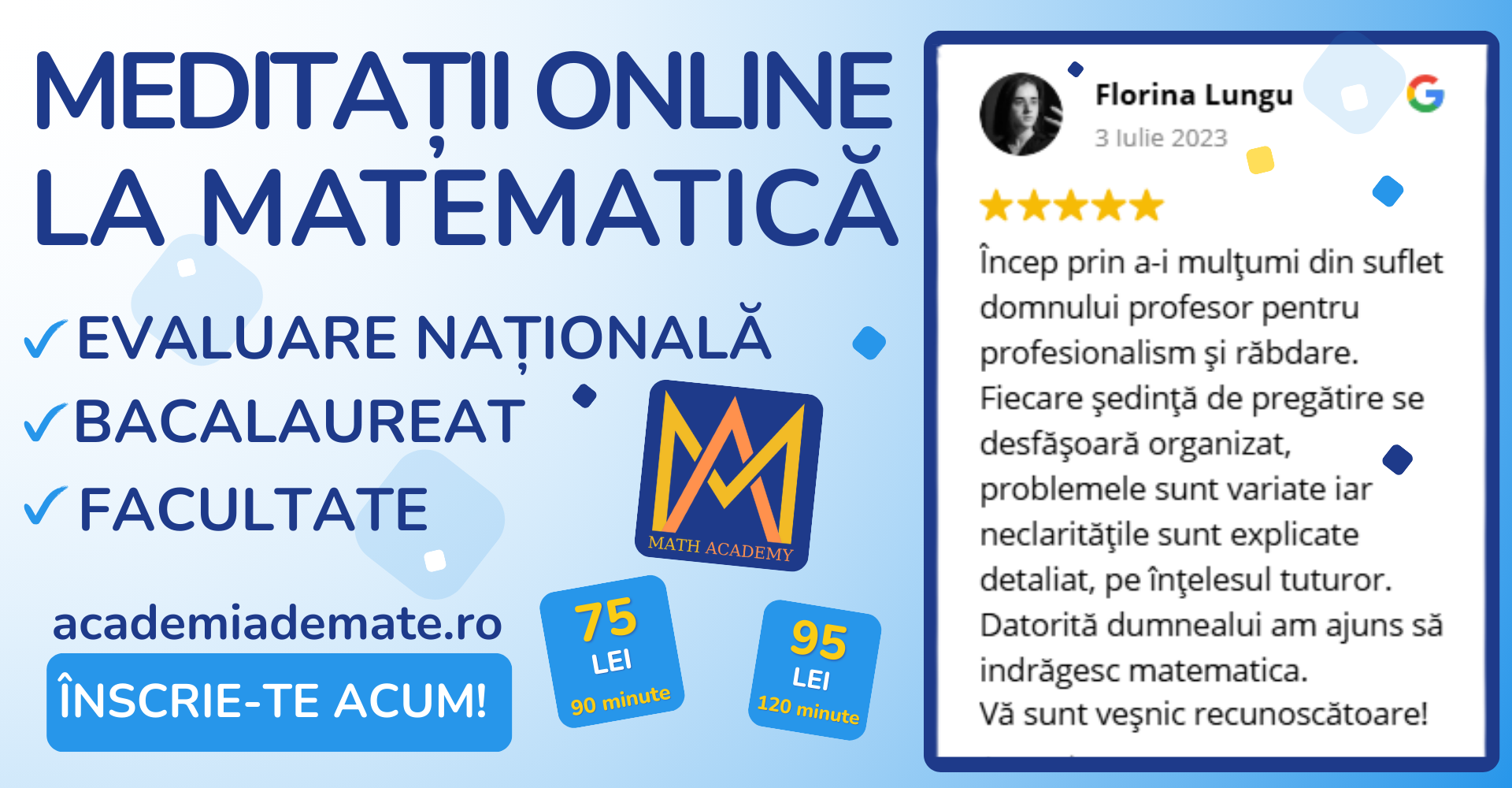 academiademate meditatii online evaluare nationala bac