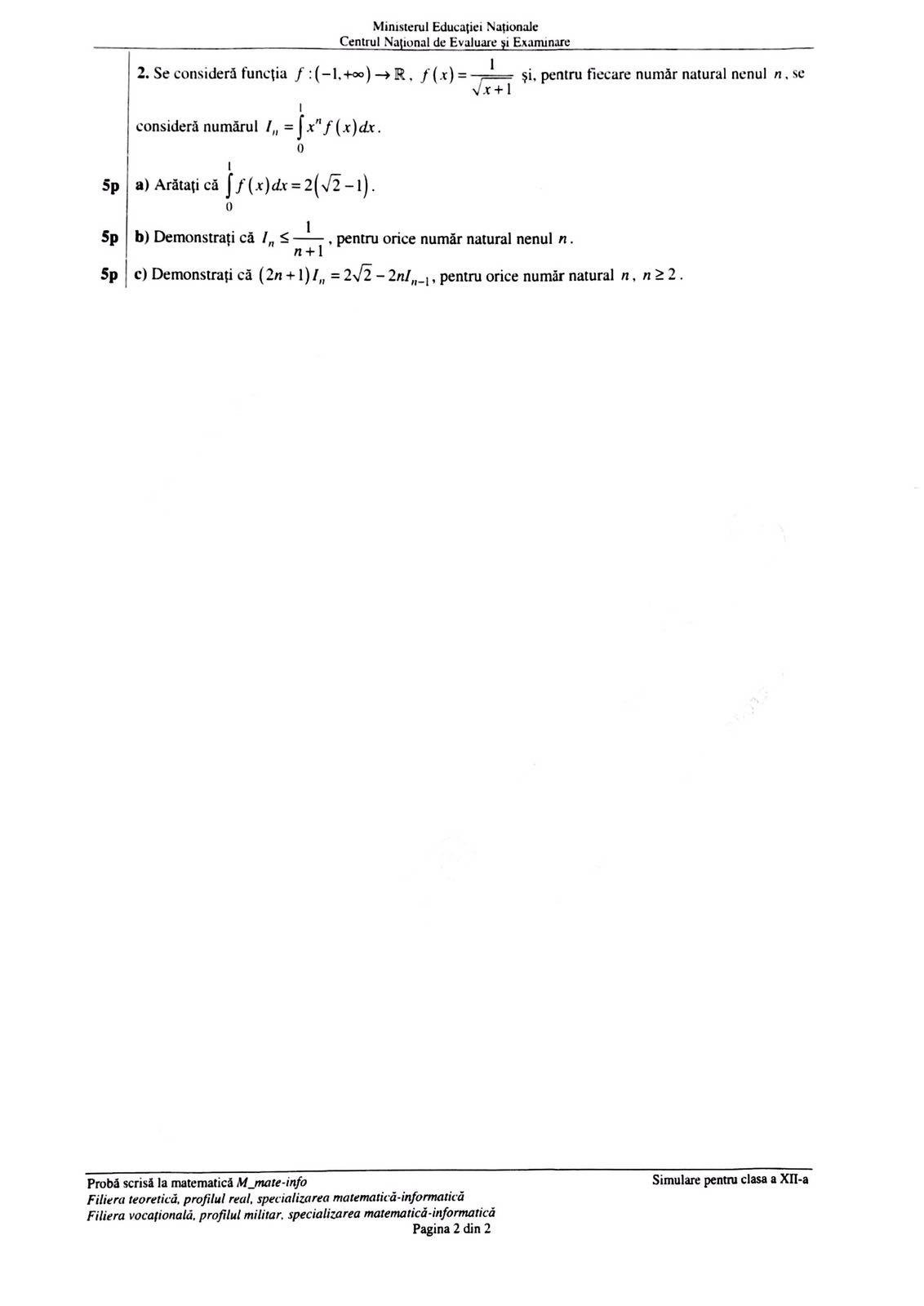 È™tiri MatematicÄƒ 2018 2019